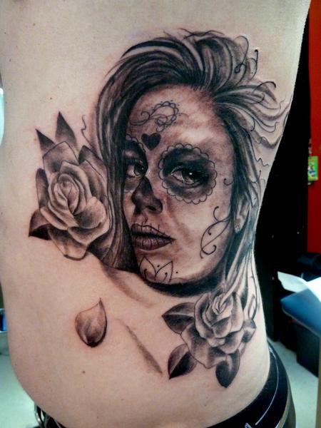 Tattoos - Day of Dead Girl Tattoo - 63580